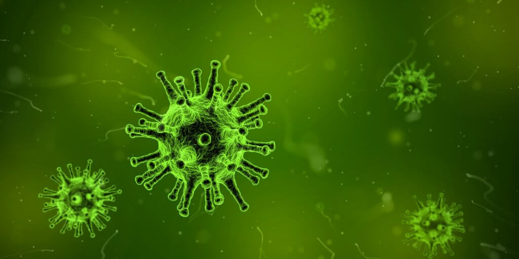 An image of green Virus bacteria