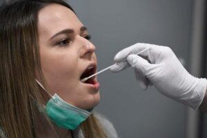 Taking a PCR swab