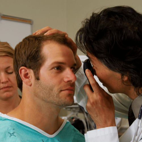 doctor doing eye examination