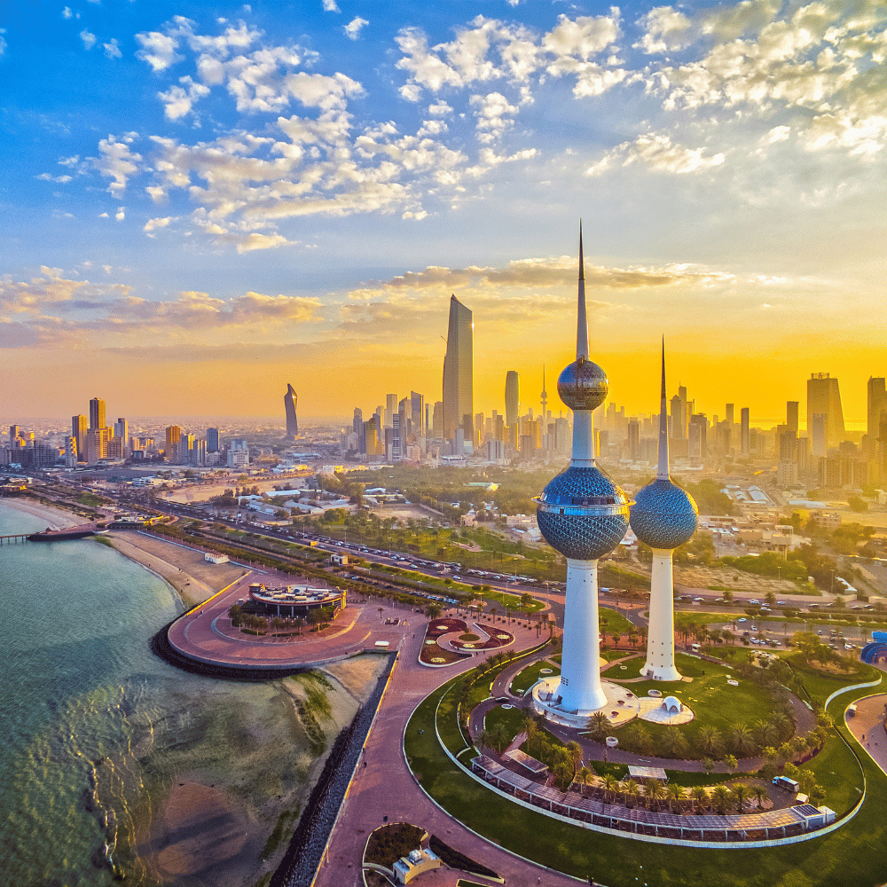 Vibrant Sunset over Kuwait City