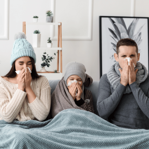 Family Ill with Flu at Home