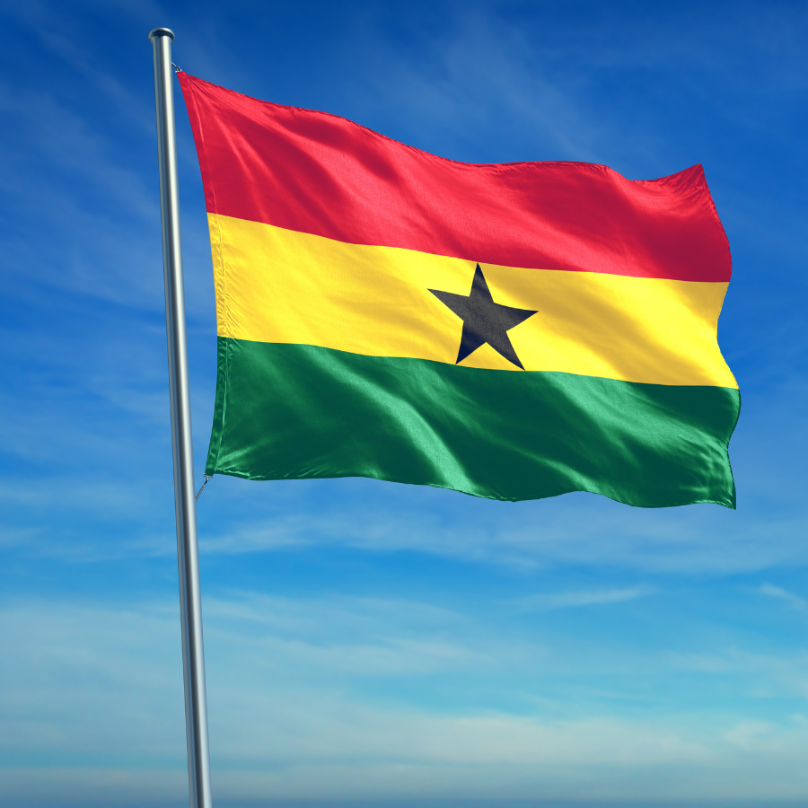 Ghana Flag waving